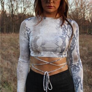 Snake Print Crop Top